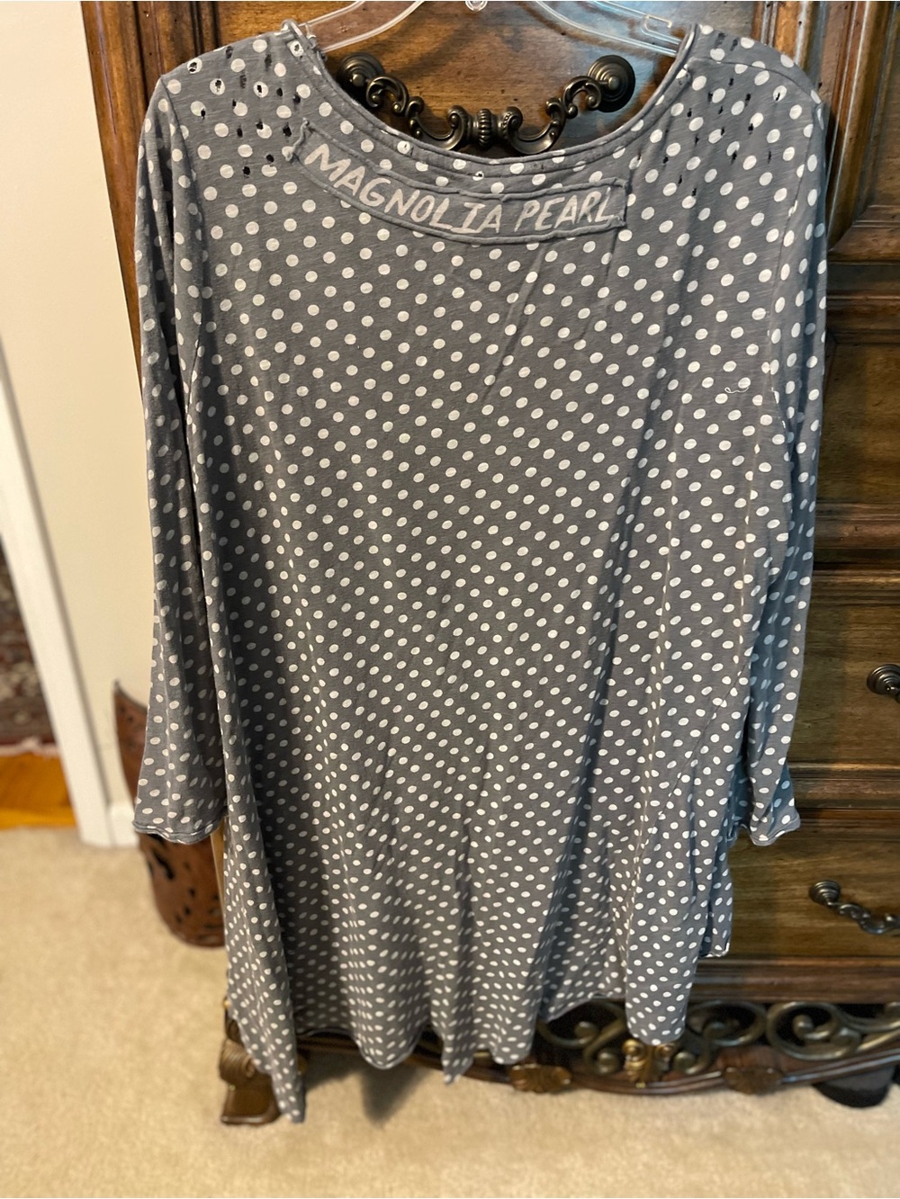 Magnolia Pearl Gray Polka Dot Long Sleeve Tunic - Picture 4 of 5